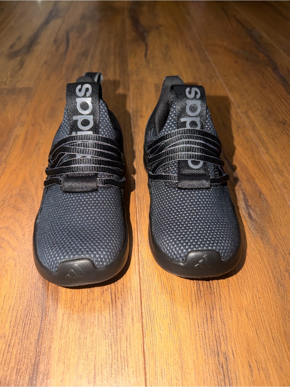 adidas Kids Black Knit Slip-On Sneakers